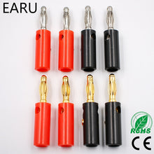 Load image into Gallery viewer, 10pcsAudio Speaker Screw Banana Gold Plate Plugs Connectors 4mm IN STOCK FREE SHIPPING Black Red Facotry Online Wholesale Golden