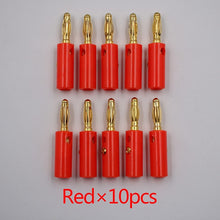 Load image into Gallery viewer, 10pcsAudio Speaker Screw Banana Gold Plate Plugs Connectors 4mm IN STOCK FREE SHIPPING Black Red Facotry Online Wholesale Golden