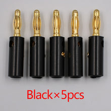 Load image into Gallery viewer, 10pcsAudio Speaker Screw Banana Gold Plate Plugs Connectors 4mm IN STOCK FREE SHIPPING Black Red Facotry Online Wholesale Golden