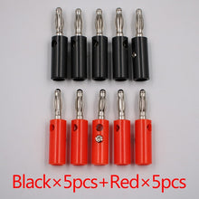 Load image into Gallery viewer, 10pcsAudio Speaker Screw Banana Gold Plate Plugs Connectors 4mm IN STOCK FREE SHIPPING Black Red Facotry Online Wholesale Golden