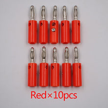 Load image into Gallery viewer, 10pcsAudio Speaker Screw Banana Gold Plate Plugs Connectors 4mm IN STOCK FREE SHIPPING Black Red Facotry Online Wholesale Golden