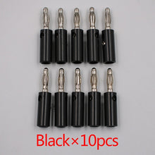 Load image into Gallery viewer, 10pcsAudio Speaker Screw Banana Gold Plate Plugs Connectors 4mm IN STOCK FREE SHIPPING Black Red Facotry Online Wholesale Golden
