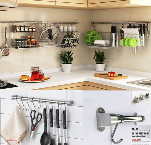 2018 new SUS304 Stainless Steel kitchen rack, Kitchen Shelf hook ,DIY  30cm-120cm