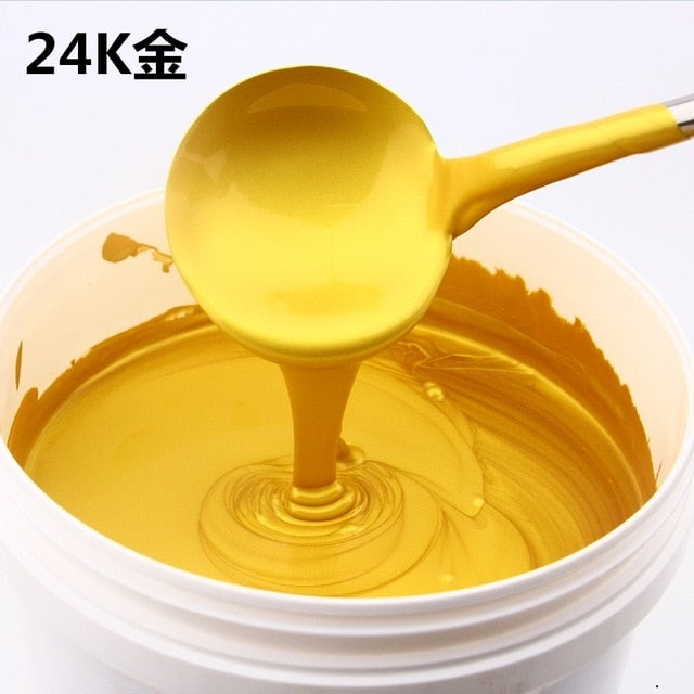 Free shipping 1pcs Bright Gold paint  Metal lacquer, wood paint, tasteless water-based paint, can be applied on any surface